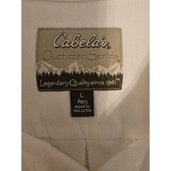 Cabela's Outfitter Men's Light Tan/Beige Short Sleeve Button Up Shirt Size Large - Picture 3 of 6